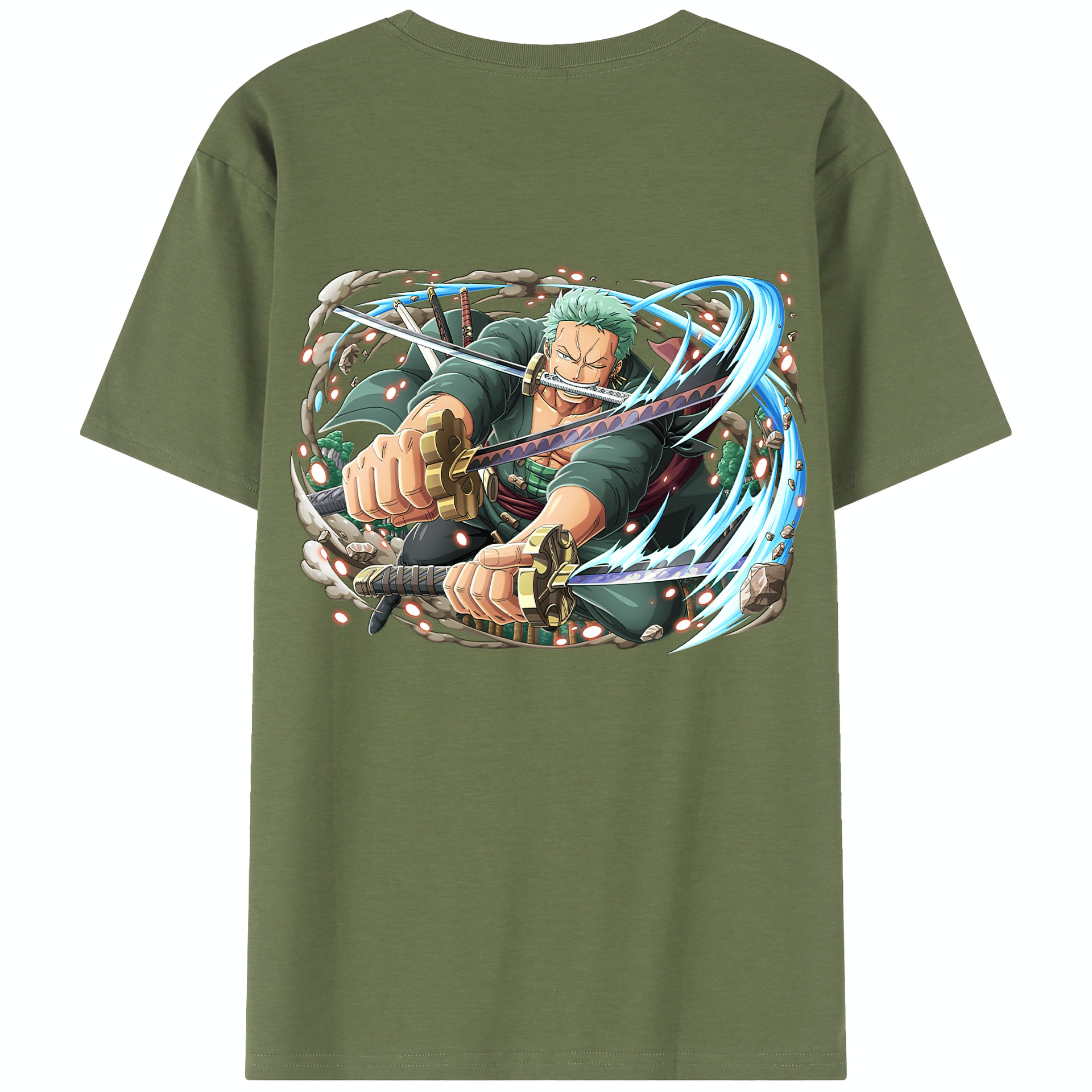 ワンピース ロロノア・ゾロ ONE PIECE Roronoa Zoro 綿100％半袖Tシャツ（背面プリント）